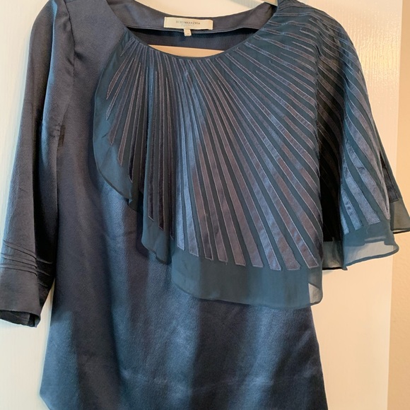 BCBG Max Azria Runway Silk Fan Sleeve Blouse: XS - Picture 2 of 8